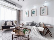 領(lǐng)袖金品北歐風格三居室裝修實景案例客廳