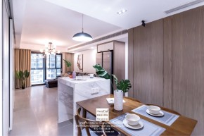 湖畔花園現(xiàn)代簡(jiǎn)約三居室餐廳實(shí)景裝修案例
