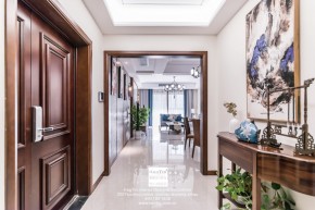 旭輝香格里新中式風格復(fù)式玄關(guān)裝修實景案例