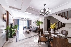 旭輝香格里新中式風格復(fù)式餐廳裝修實景案例