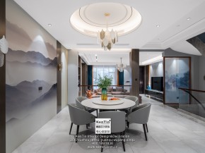 雅戈爾璞緹墅現(xiàn)代新中式風(fēng)格餐廳裝修實(shí)景圖